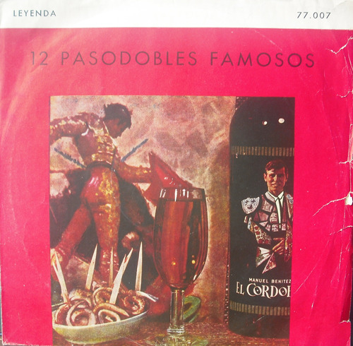 Disco Vinilo Lp 12 Pasodobles Famosos Marca: Leyenda 77007