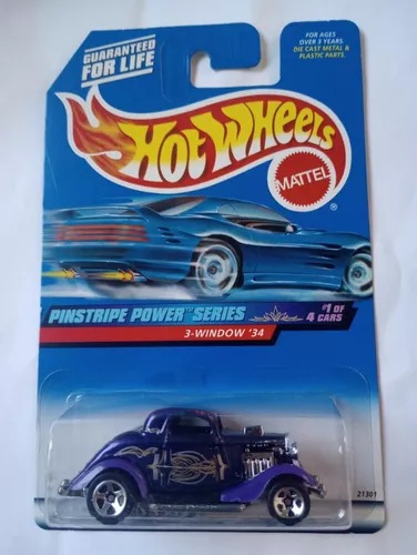 Hot Wheels 3 Window 34 Pinstripe Power 1998 Vintage Violeta