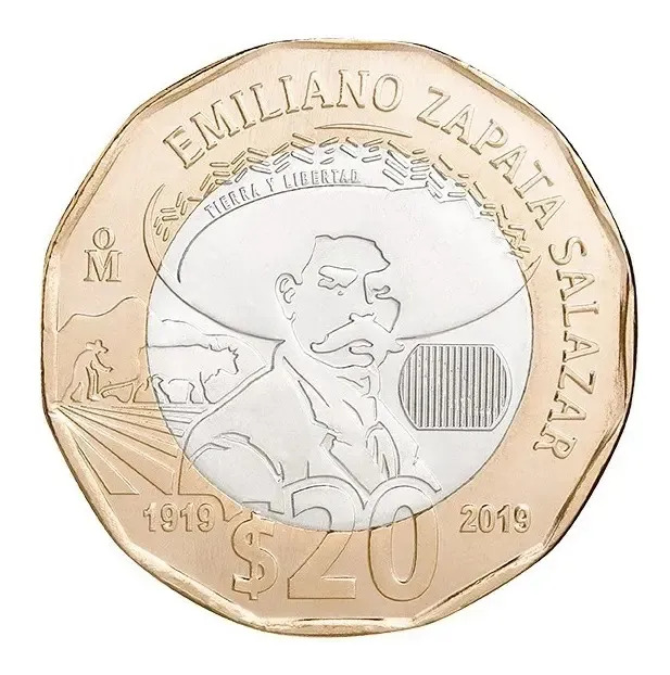 Moneda De 20 Pesos Conmemorativa De Emiliano Zapata Salazar