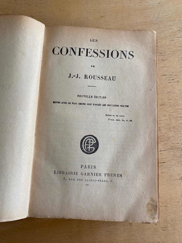 Les Confessions - Rousseau, J.j.