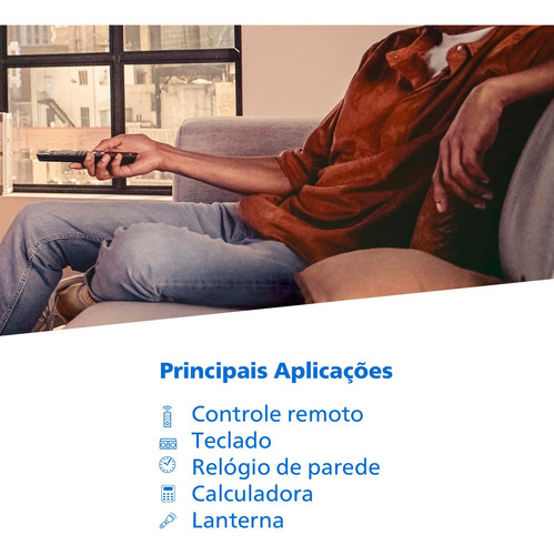 Pilha Zinco Aaa Philips Bateria Carvão 3a Palito 4 Unidades