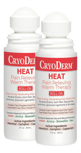  Cryoderm Locion Termica Roll On De 3 Oz (paquete De 2)