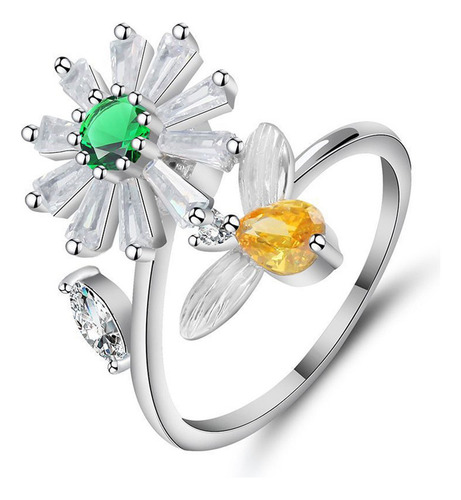 Anillo De Ansiedad Para Mujer, Anillo Giratorio Con Forma De