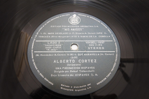 Vinilo Alberto Cortez A Mis Amigos 1976 (Usado)