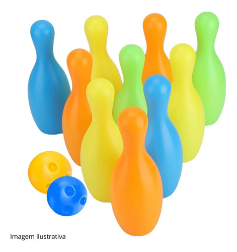 Brinquedo Kit Boliche C/ 10 Pinos De Plástico 15cm Vencedor