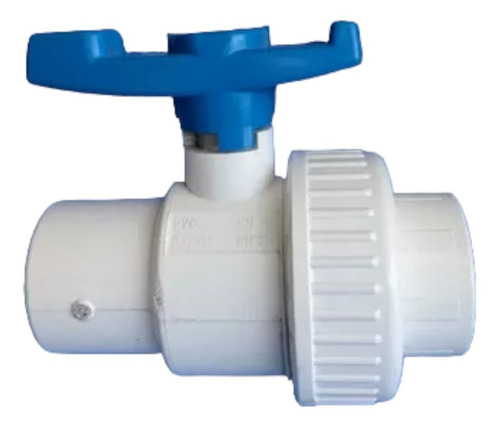 Valvula De Bola Unión Sencilla 1'' Cd40 Maneral Azul