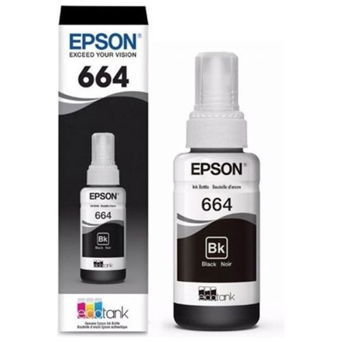 Botella De Tinta Negra Epson T664 Original