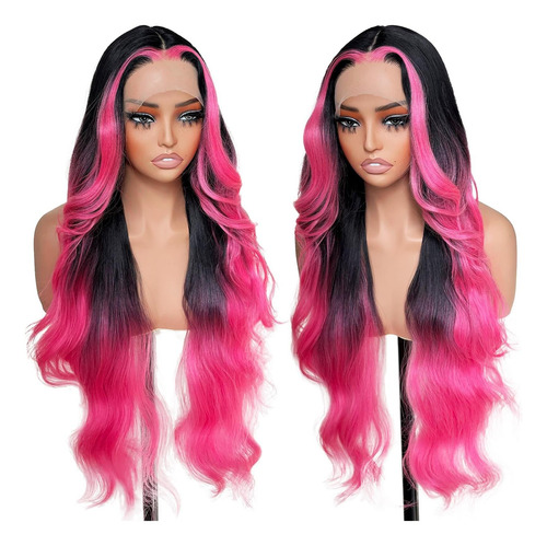 Peluca De Encaje De Peluca De Color Rosa Sisgrace Wigs Ola Y