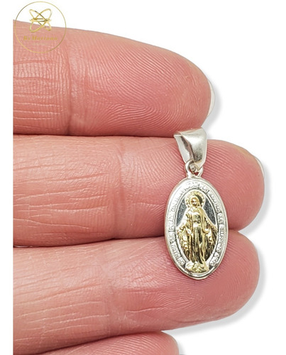 Dije Plata Y Oro Medalla Milagrosa Chica