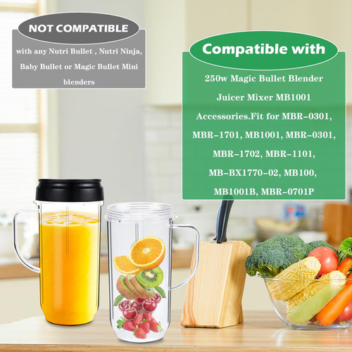 Repuestos Para Vasos De Licuadora Magic Bullet De 22 Oz Con