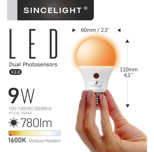 Bombilla Led Sensor De Luz Diurna Para Mosquitos Con Encendi