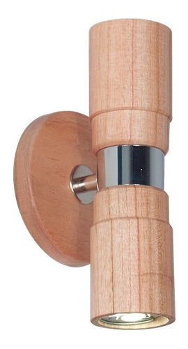 Imagen 1 de 1 de Aplique Bidireccional Madera 2 Luces Combinado Con Platil