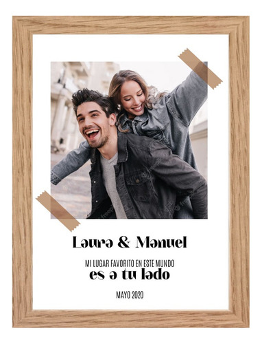 Cuadro Decorativo Pareja Personalizado Con Fotos Y Nombres 