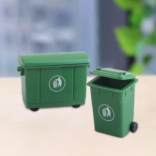 2 Mini Cubo De Basura Para Casa De Muñecas A Escala 2x1:12,