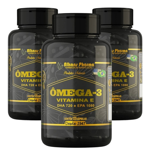 Ômega-3 1,3gr 720 Dha 1080 Epa 360 Cáp Certificado Sabor Sem Sabor