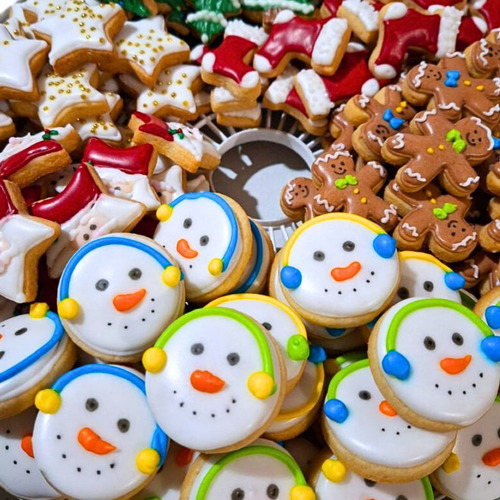 Galletas De Mantequilla Decoradas Navideñas Regalos 10paq