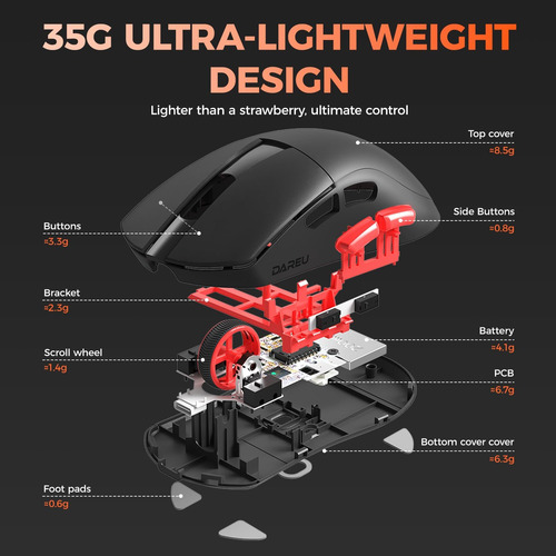 Dareu A950 Wing 35g Matón De Juego Inalámbrico Ultra Ligero-