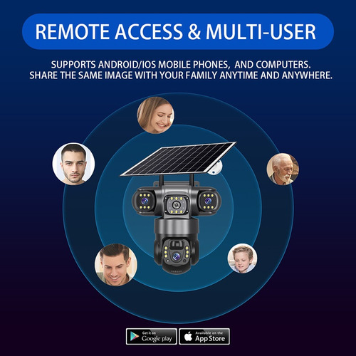 Câmera De Segurança Externa 4g 3 Lentes 2mp App-v380