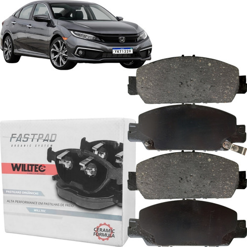 Pastilha Freio Dianteira Cerâmica Willtec Civic 1.5 2.0 Cvt