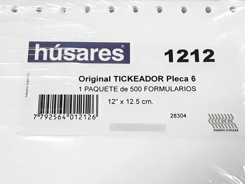 Ticker Form 12 x 12,5 cm Pleca 6 Husares 1212, cor branca