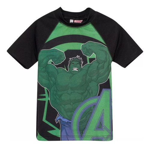 Remera Manga Corta Vengadores Hulk Uv Prot Solar 50 Pileta