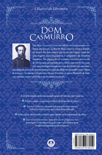 Dom Casmurro: Com questões comentadas de vestibular, de de Assis, Machado. Clássicos da literatura Editorial Ciranda Cultural Editora E Distribuidora Ltda., capa mole em português, 2018