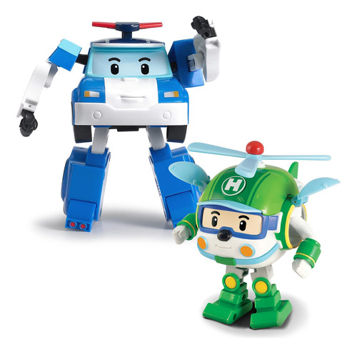 Robocar Poli [paquete De 2] Poli + Helly Transformable Robot