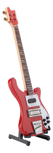 Réplica De Suporte E Estojo Para Guitarra Baixa Vermelha Em