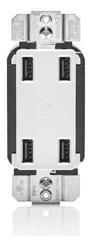 Leviton Puertos De Carga Usb De Alta Velocidad, 4 Puertos, .