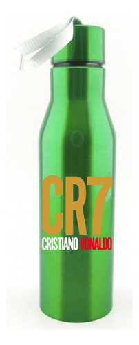 Termo Ronaldo Cr7 Botilito Botella Aluminio Verde 650ml