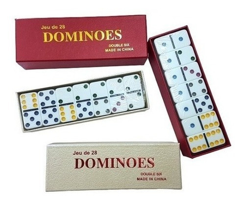 Juego Domino Doble 6 En Caja 28 Fichas Full Color
