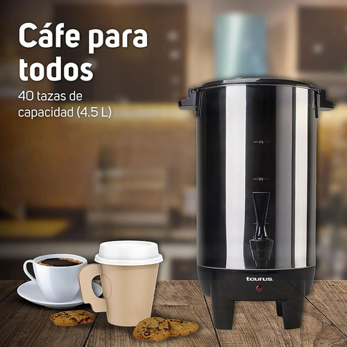 Cafetera De Urna Percoladora, Taurus Columba, 40 Tazas Color Gris