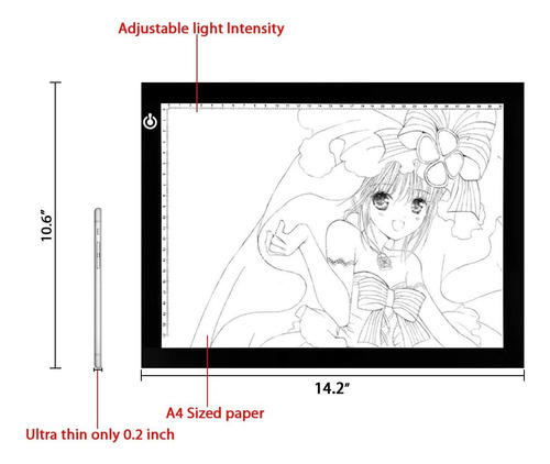 Tablero De Copia Led A4, Almohadilla Luz Rastreo Artcraft