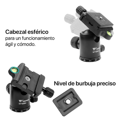 Trípode Profesional Multifuncional 1.55 M Weifeng Wf-6627