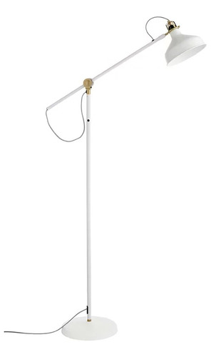 Luminaria De Pie Metalica Blanca D21xh153cm + Lampara I Nido