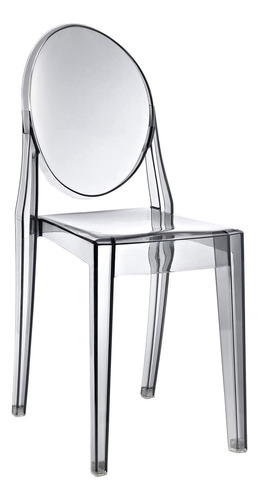Lexmod Casper Silla De Comedor Policarbonato Humo Diseño De La Tela Color De La Estructura De La Silla Color Del Asiento