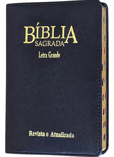 Bíblia Sagrada Letra Gigante com índice e zíper - Couro sintético Preto:  Almeida Revista e Atualizada (ARA)