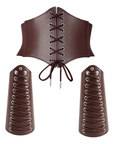 Kit Medieval Cosplay Cinto Bracelete