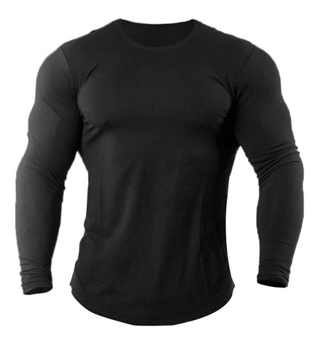 Playera Licra Deportiva  Correr Manga Larga Hombre2piezas