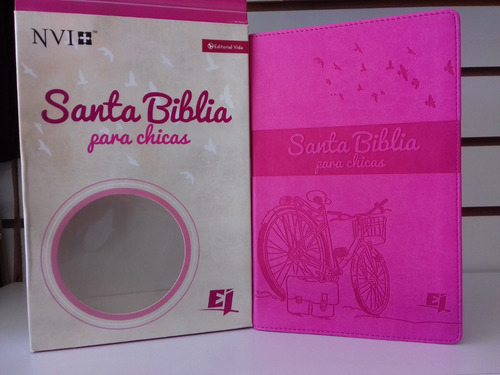 Imagen 3 de 9 de Santa Biblia Para Chicas Nvi Piel Italiana Dos Tonos Rosado