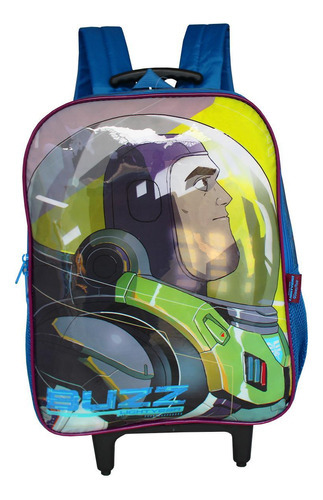 Mochila Escolar Rodinha Buzz Lightyear Toy Story Luxcel Azul