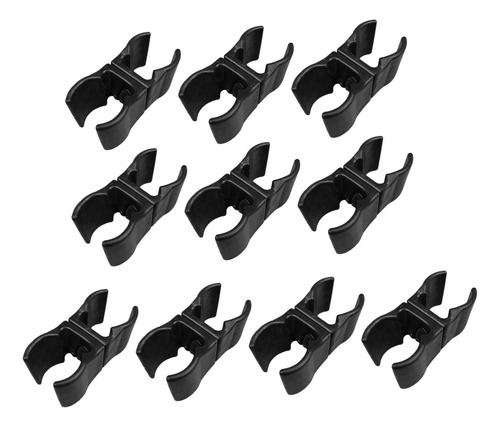 2 X 10 Uds. Clip Conector Para Poste De Bandera De Negro