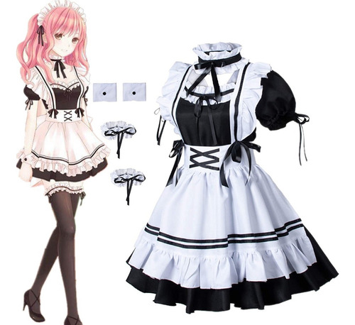 Anime Maid Delantal Lolita Disfraz Cosplay