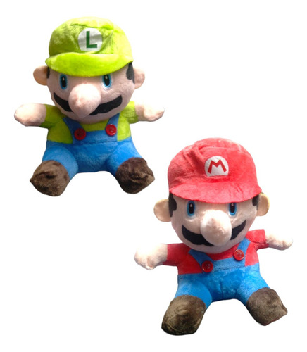 Peluche Mario Y Luigi Bros  Muñecos Excelente Calidad