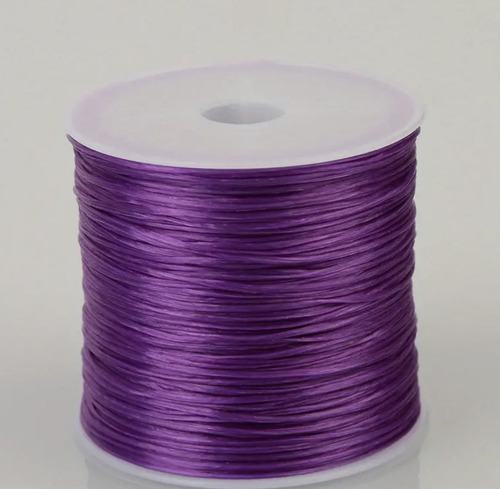Hilo Elastico Para Pulsera 0.6 Mm Color Morad 100 Mtr Aprox