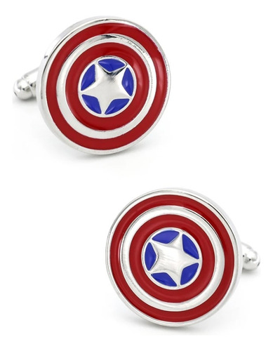 Mancuernillas Para Camisa Capitán América Escudo Gemelos