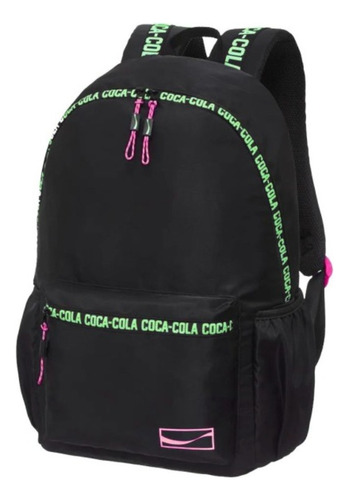 Mochila Coca Cola Highlight Preta E Verde Pacific