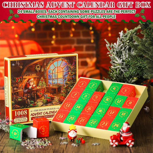 Puzle De Calendario De Adviento Navideño Simgoing, 108 Pieza