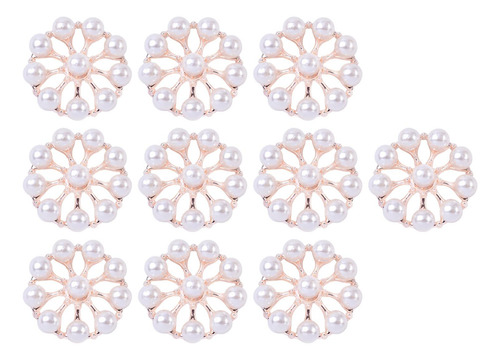 10 Adornos De Flores Con Diamantes De Imitación En Tipo C
