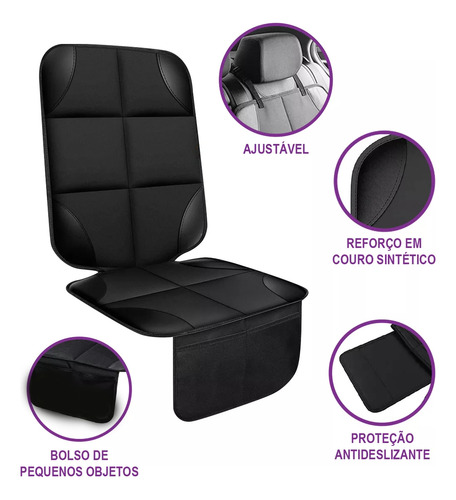 Cojín De Asiento De Coche Infantil Cojín Antideslizante Negr